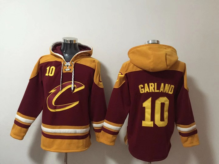 Men's Cleveland Cavaliers #10 Darius Garland Red Ageless Must-Have Lace-Up Pullover Hoodie - Click Image to Close